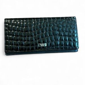 Deckas Collection Paris Black Crocodile Embossed Leather Wallet